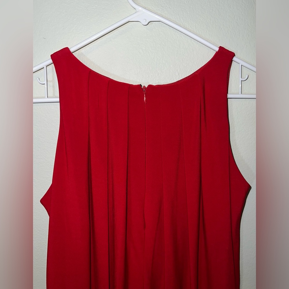 ABS Collection Elegant Red Sleeveless Zip Up Dress! Size Small. - Picture 6 of 12